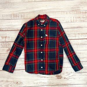 Abercrombie Kids Tartan Plaid Button Up Long Sleeve Shirt